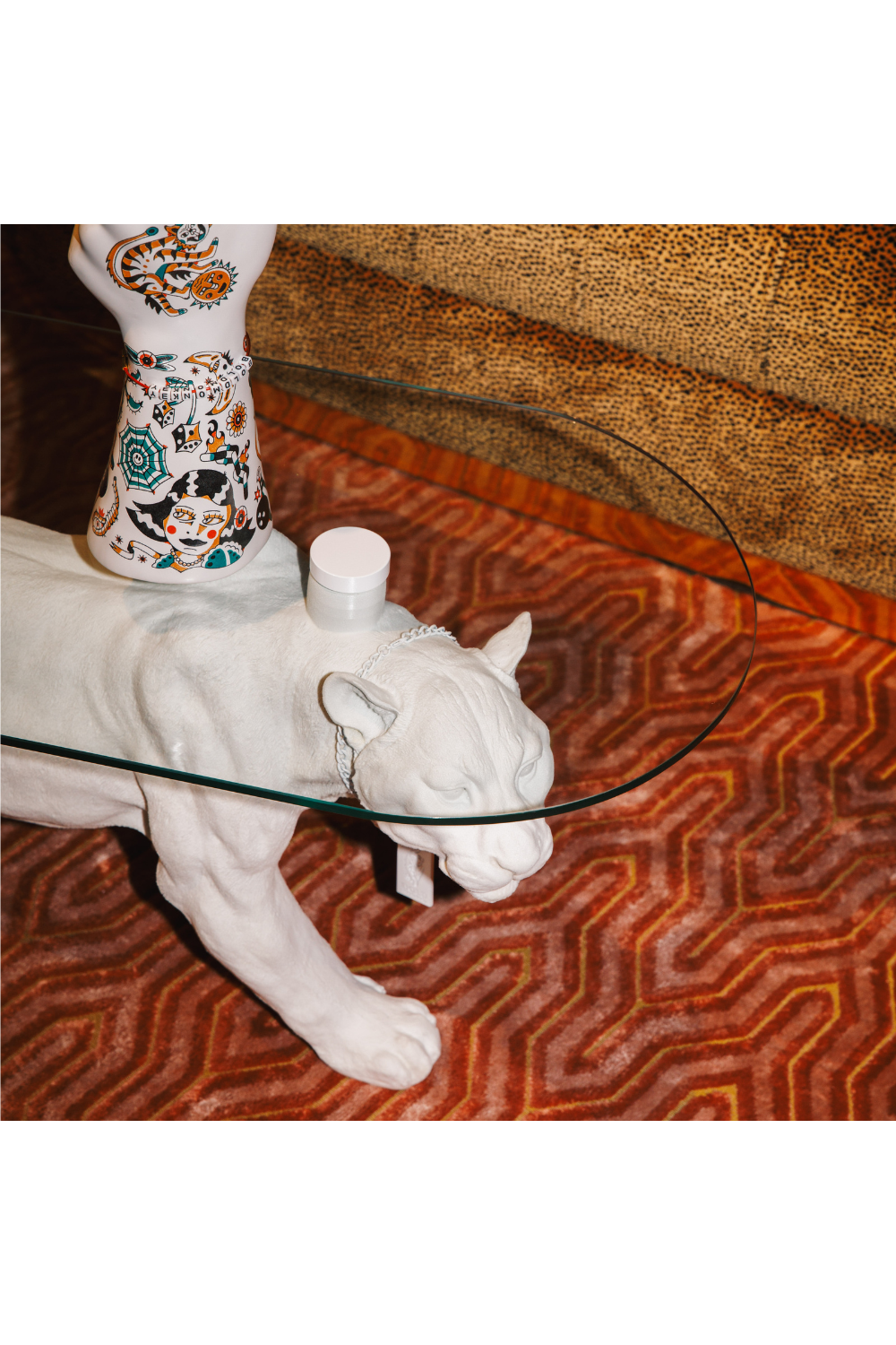Table basse sculpture panthère