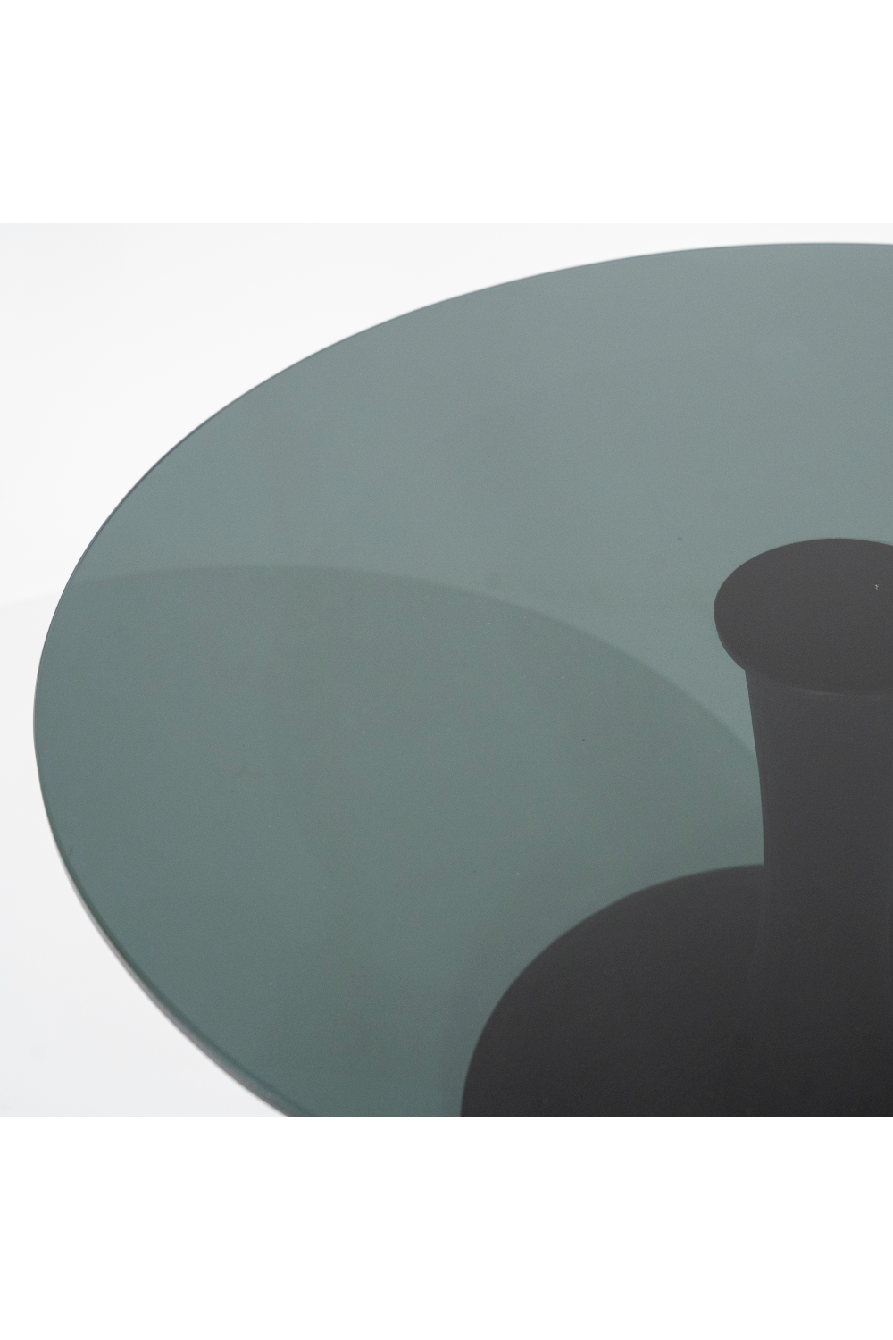 Table basse piédestal en verre rond