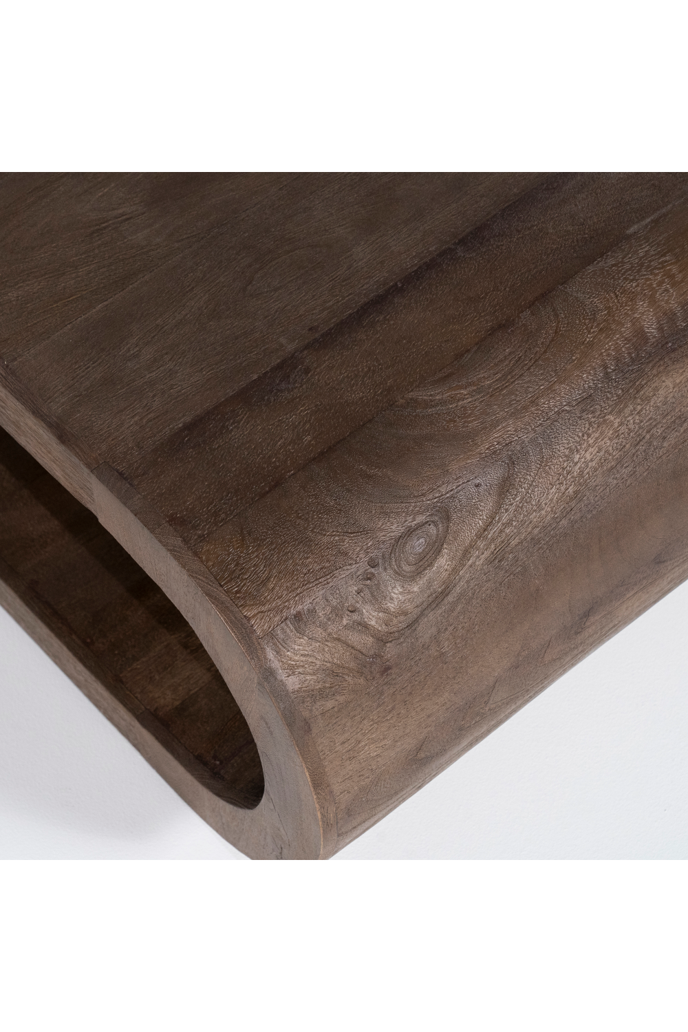 Table basse oblongue en bois de manguier