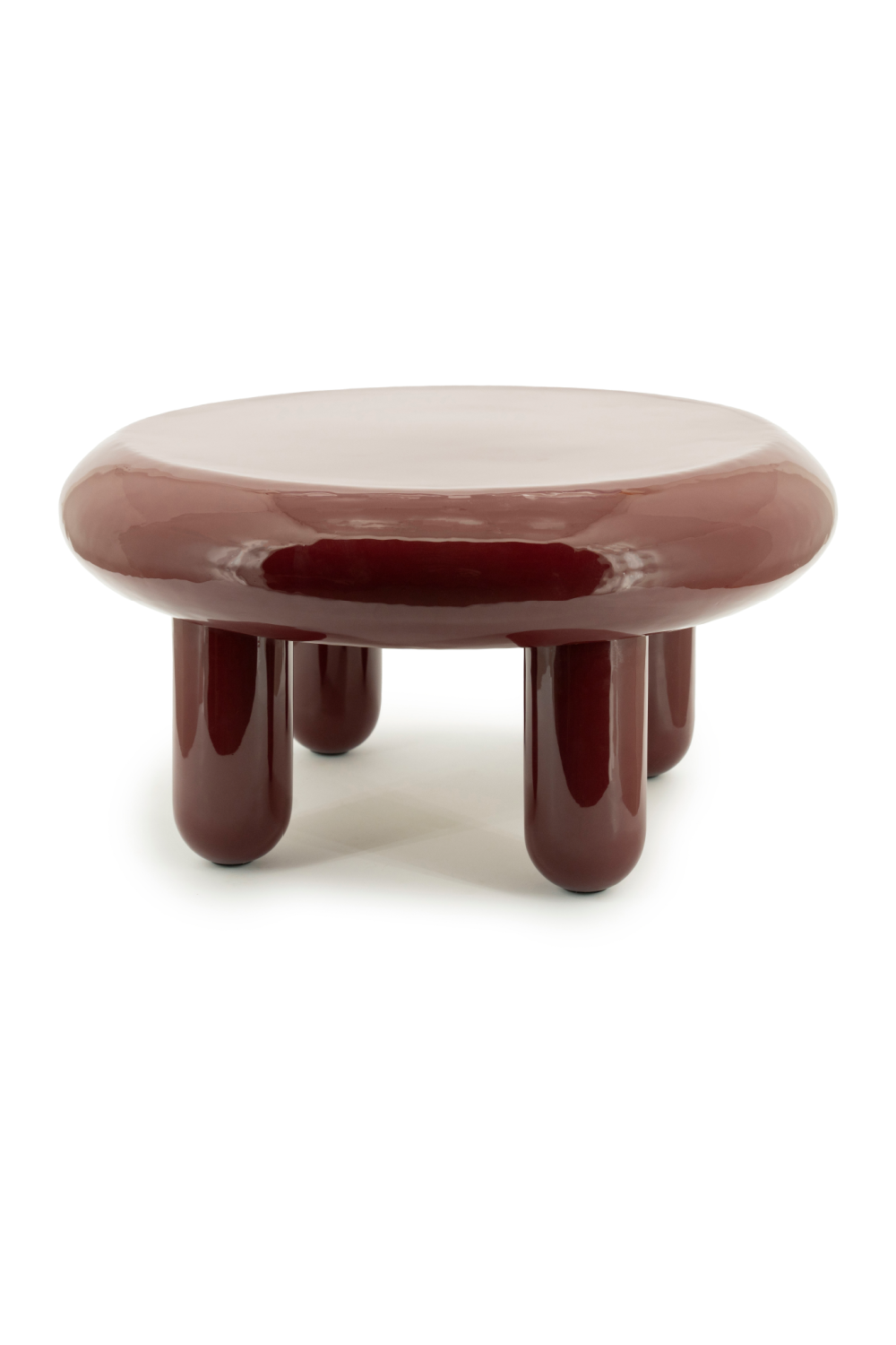 Table basse ronde en fer brillant