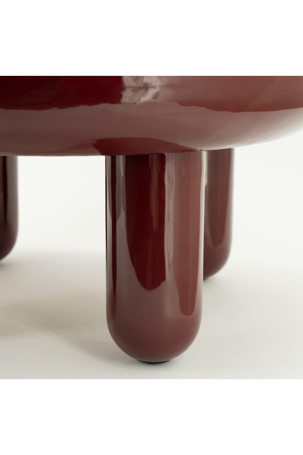 Table basse ronde en fer brillant