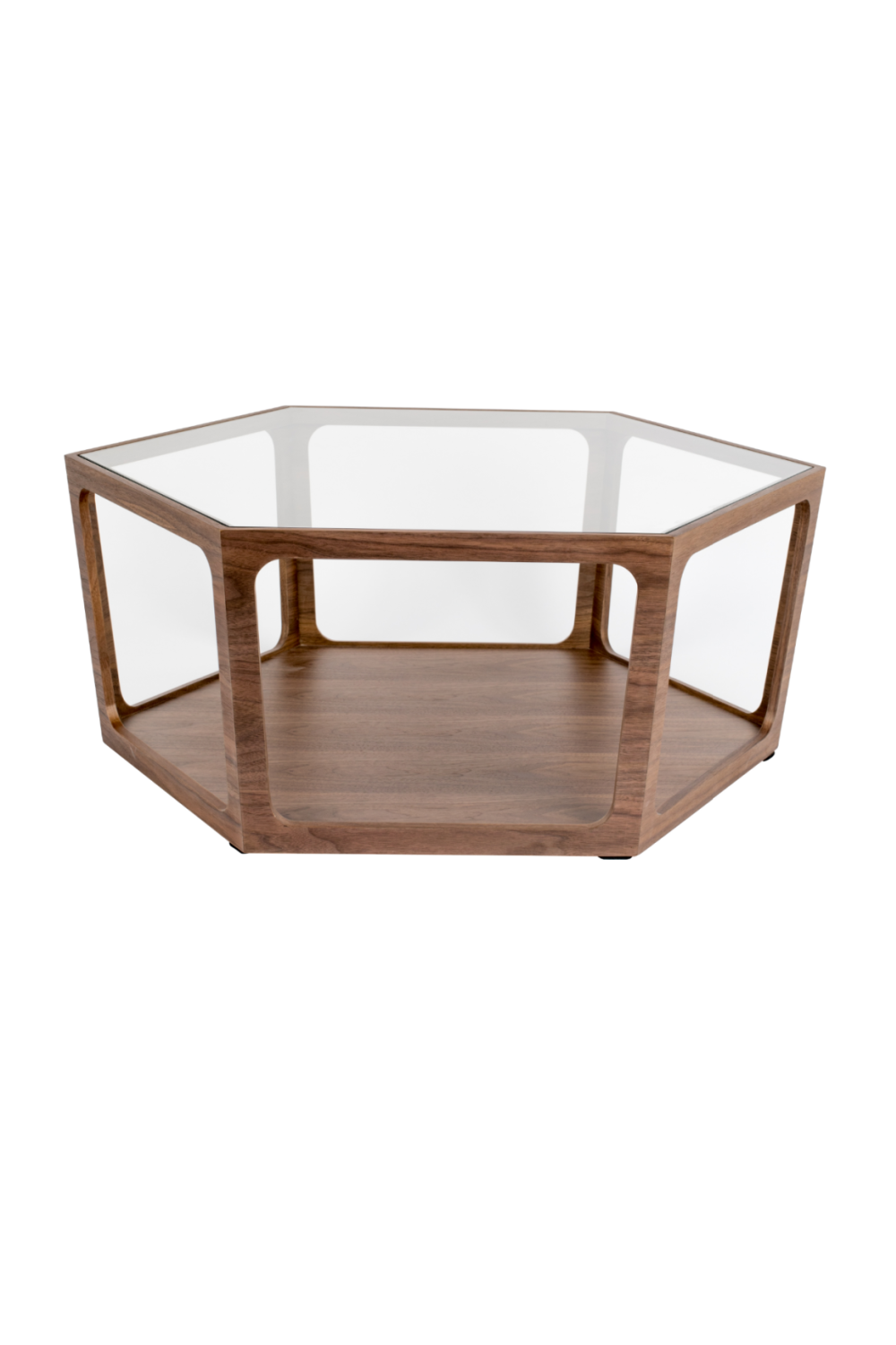 Table basse hexagonale en verre