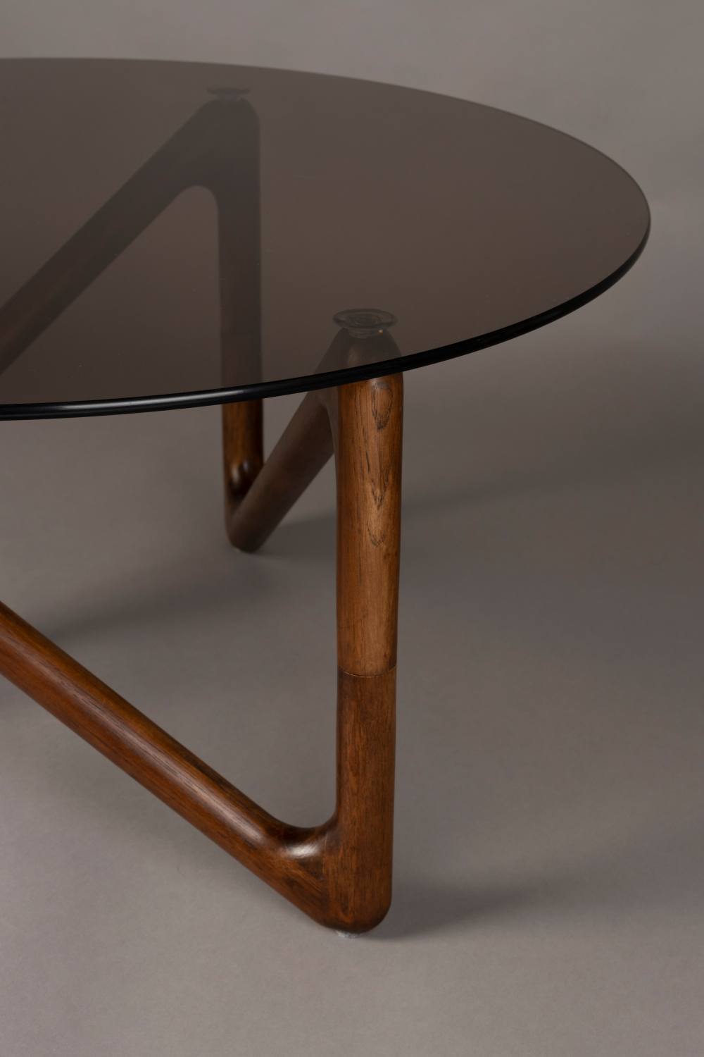 Table basse rétro en verre rond