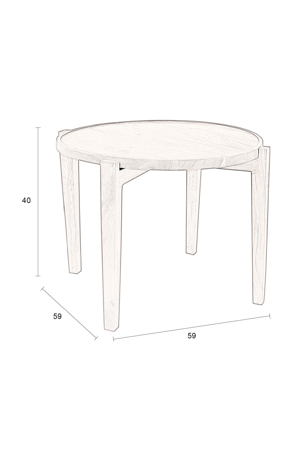 Table basse ronde Acacia