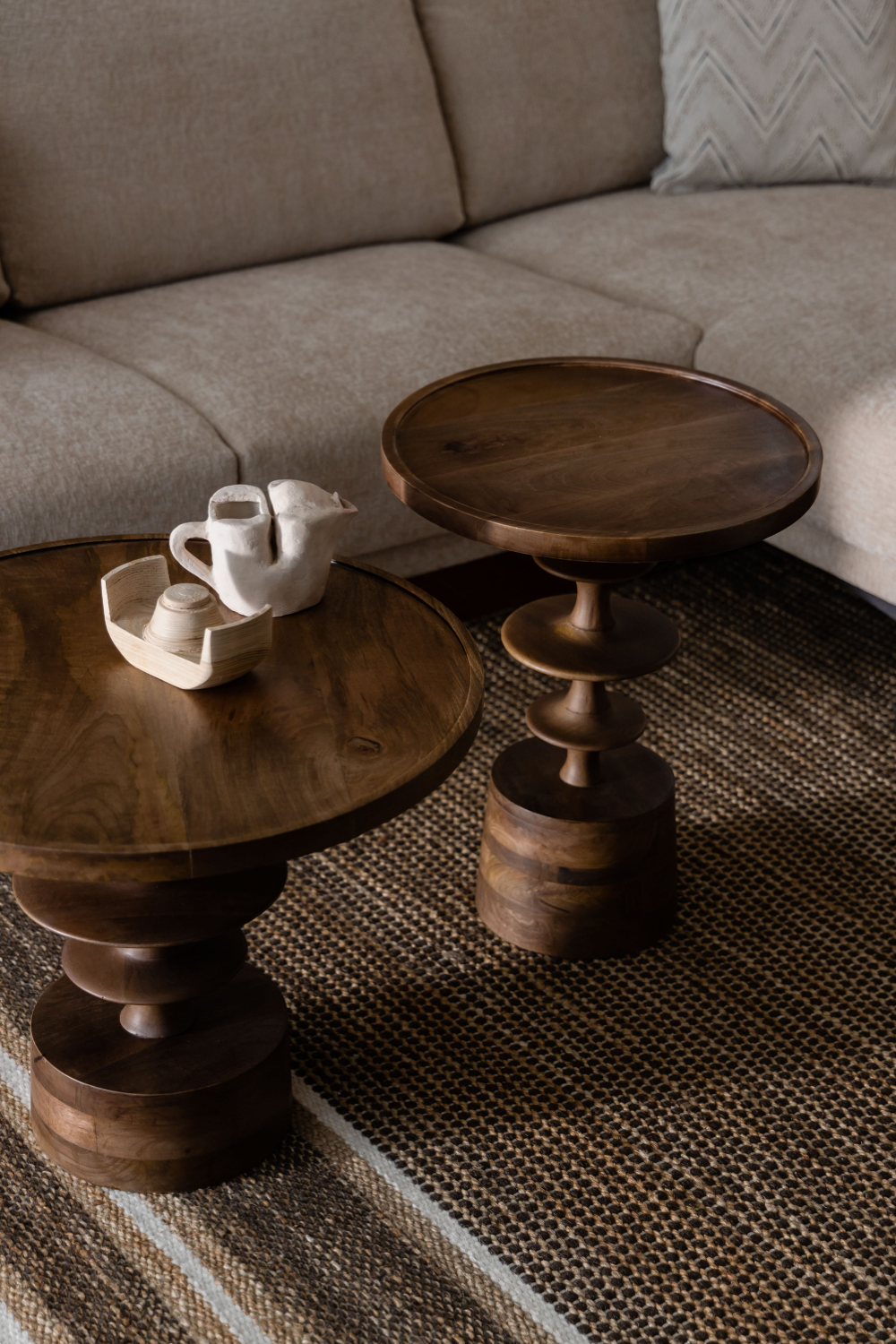 Table basse ronde en bois