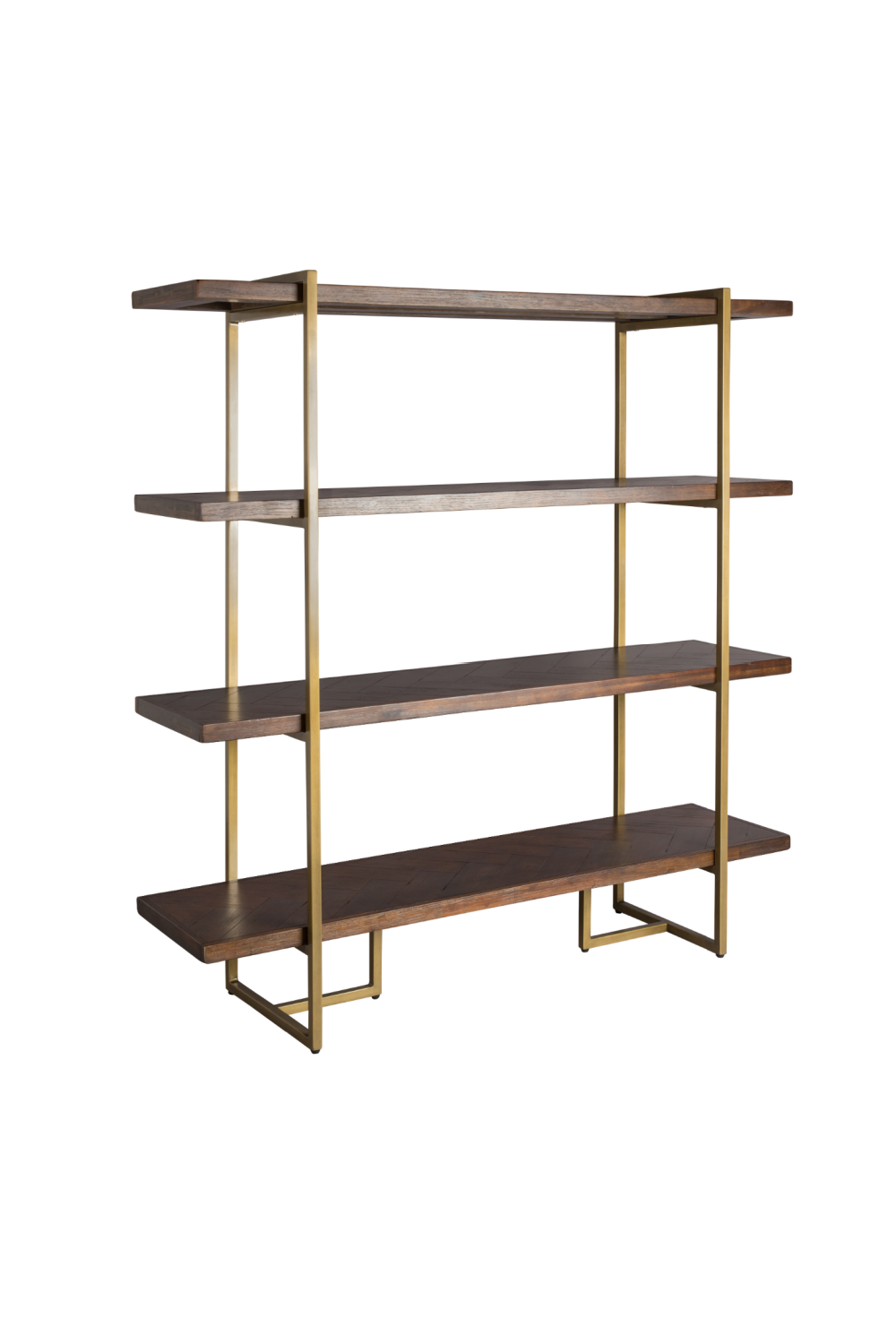 Bibliothèque à 4 niveaux en bois d'acacia