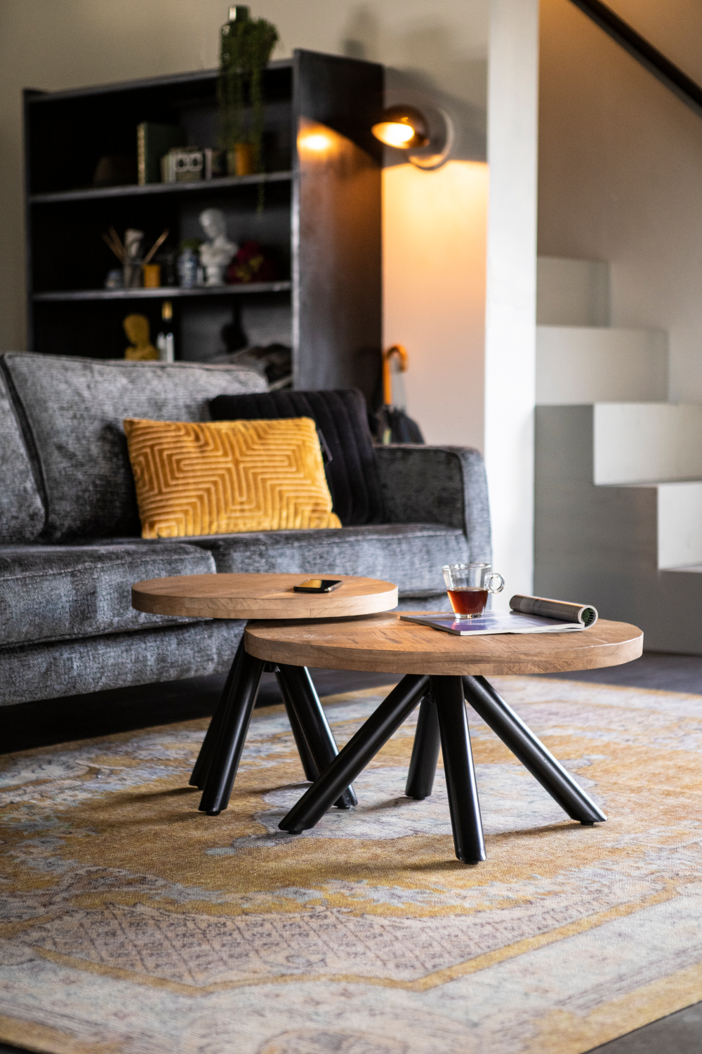 Table basse ronde en bois L
