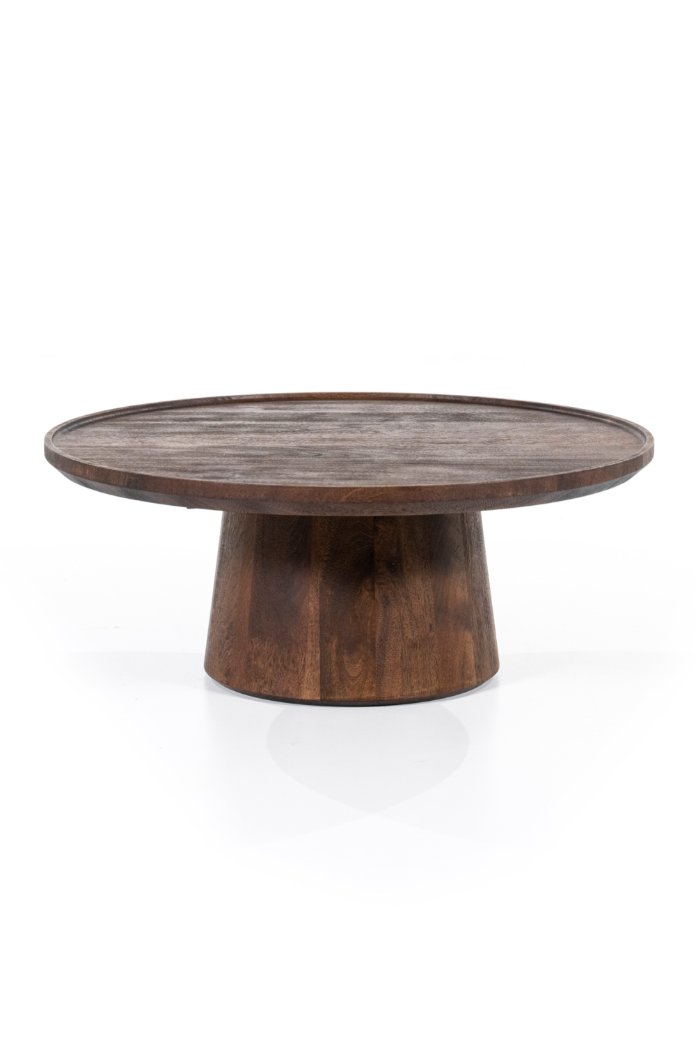 Table basse piédestal en bois
