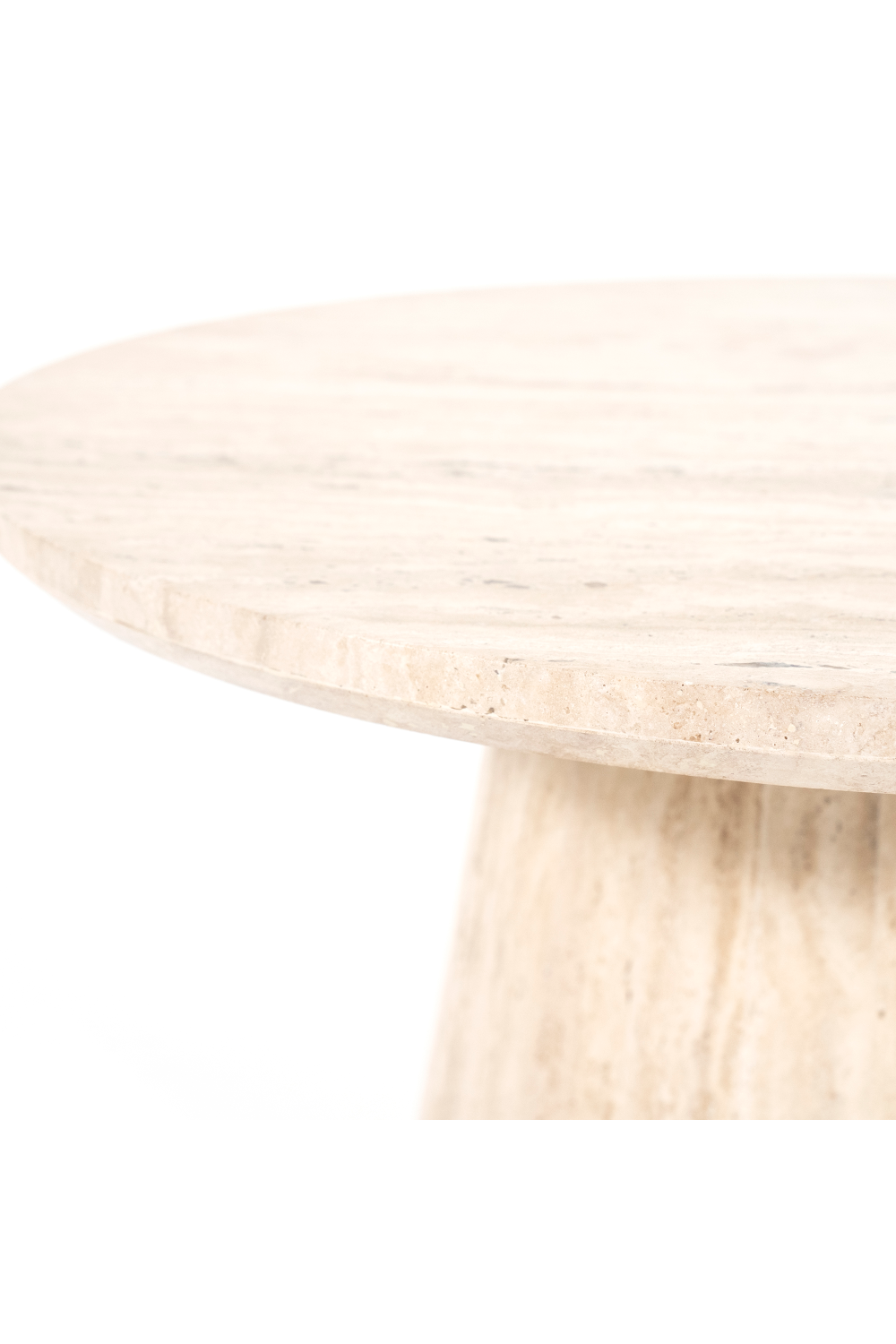 Table basse piédestal en travertin