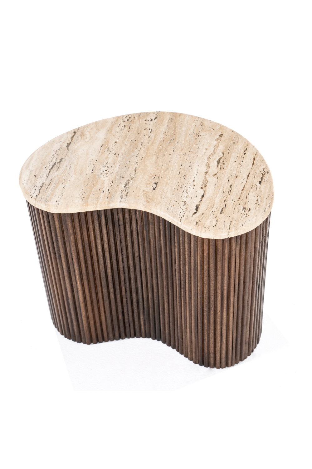 Table basse organique en travertin