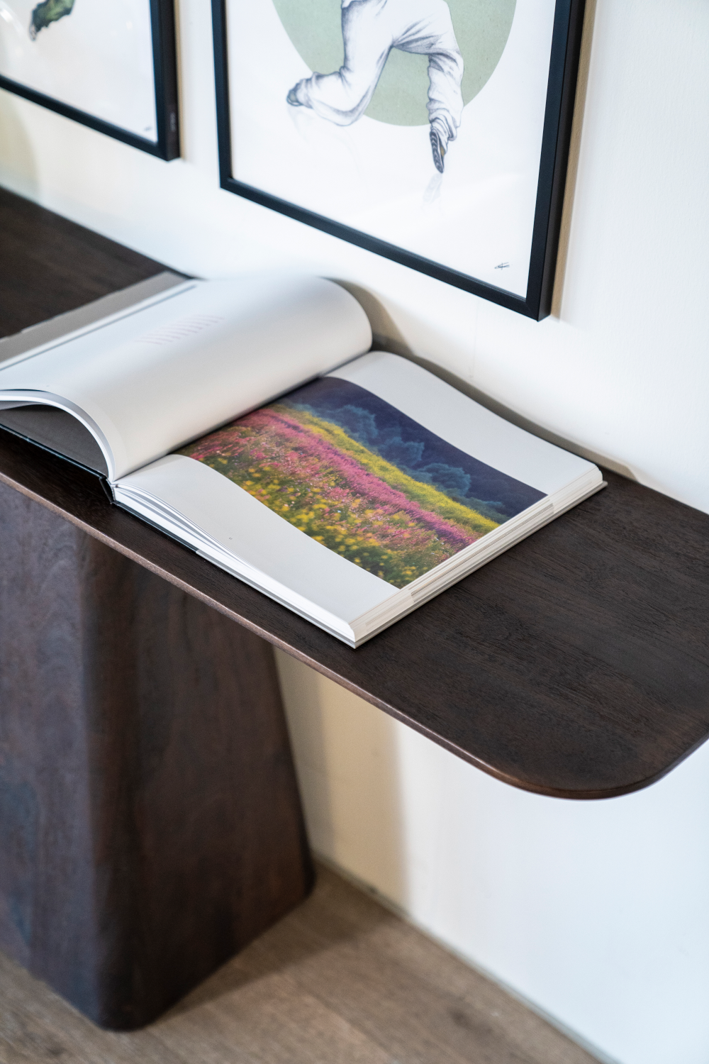 Console piédestal en bois de manguier