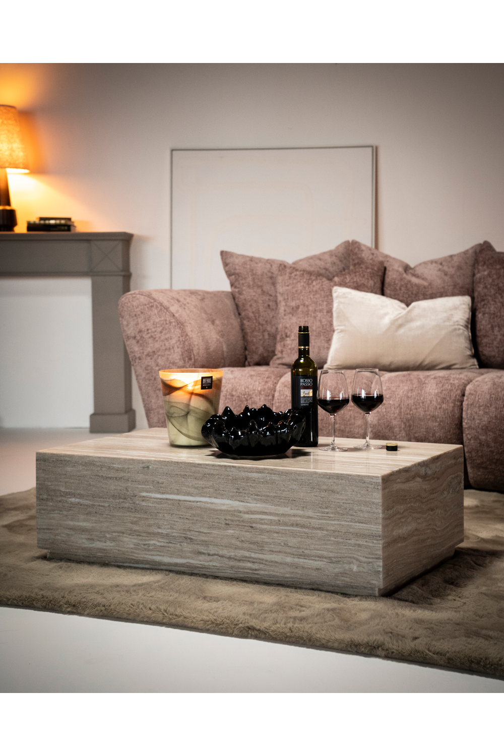 Table basse en marbre laqué