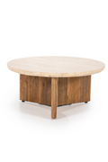 Table basse ronde en bois de manguier