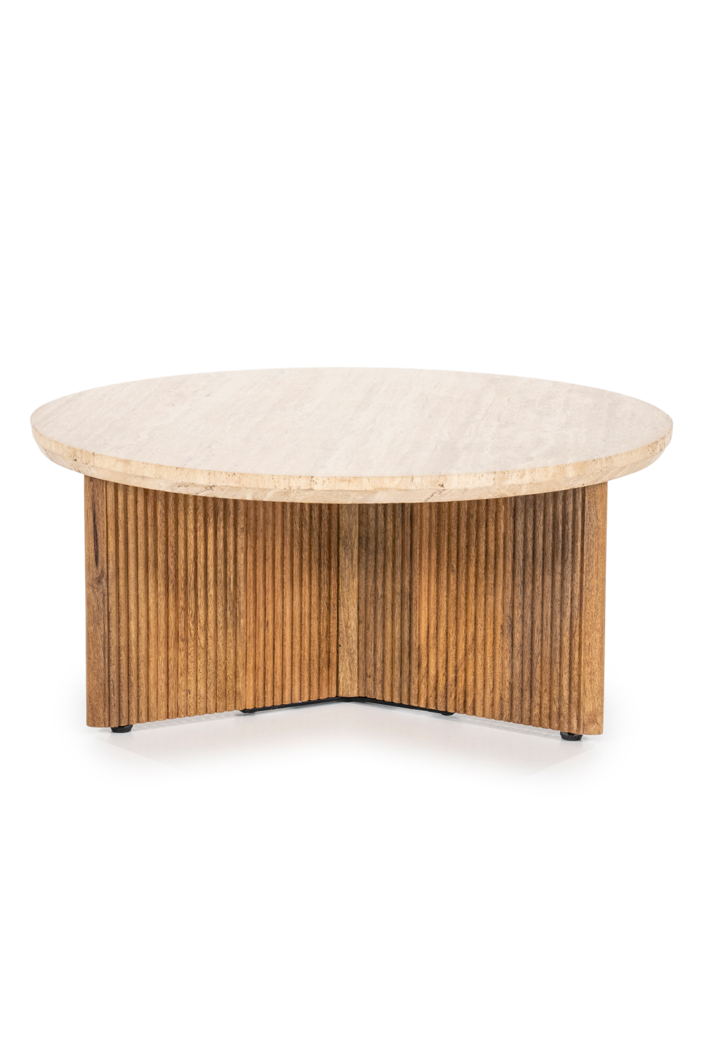 Table basse ronde en bois de manguier