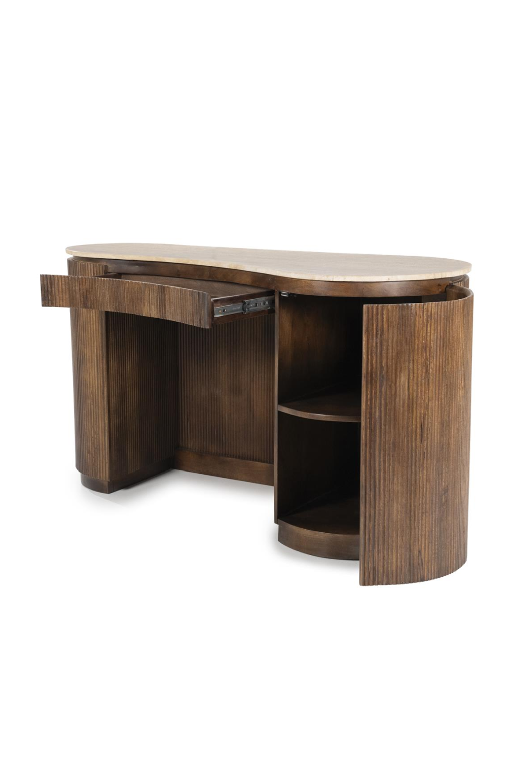 Bureau en travertin aux formes organiques