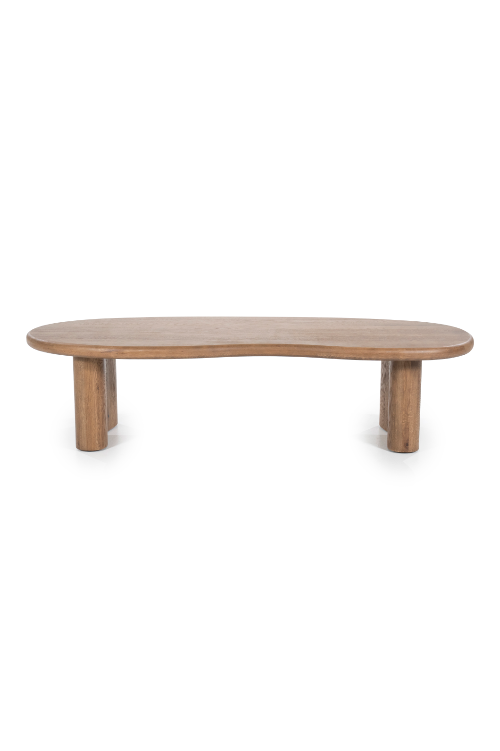 Table basse en chêne en forme de haricot