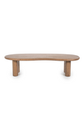 Table basse en chêne en forme de haricot