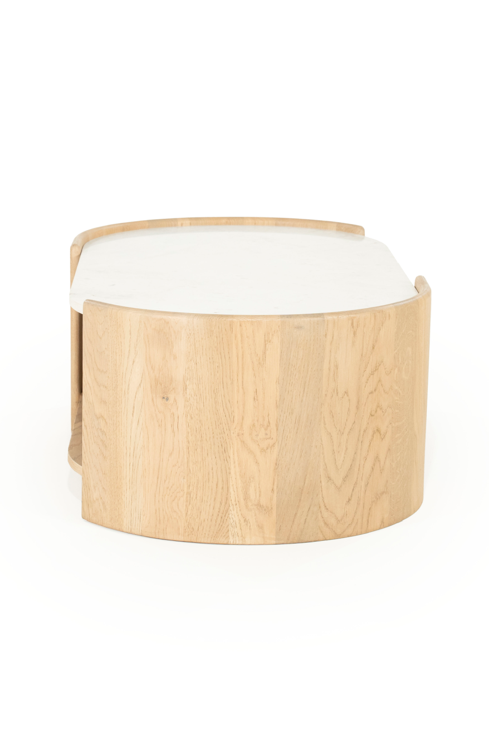 Table basse ovale en marbre blanc