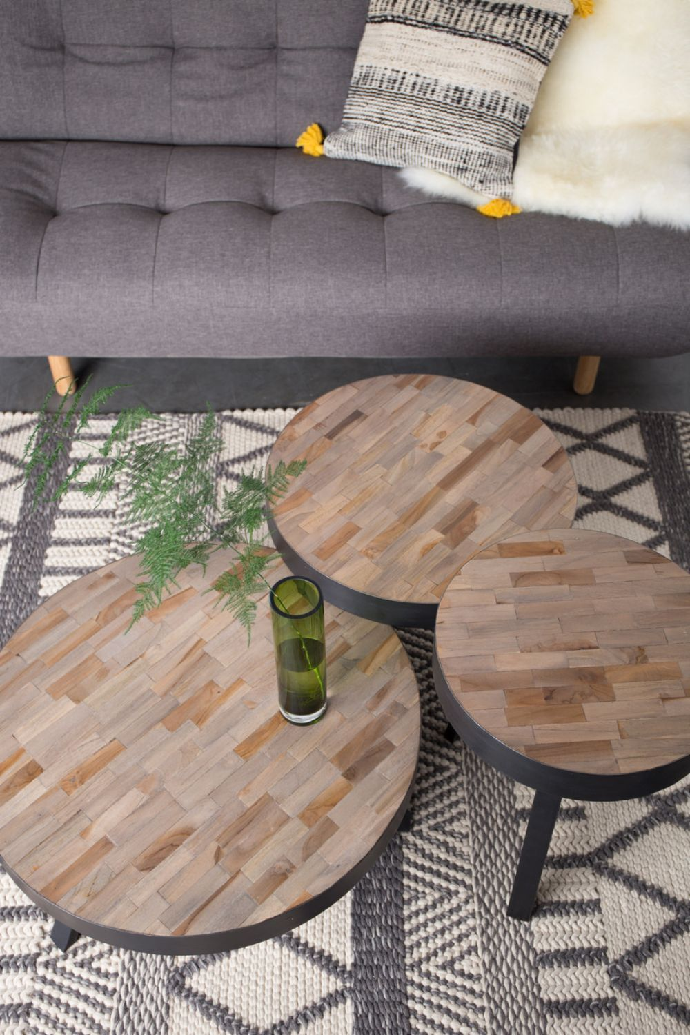 Table basse ronde en teck