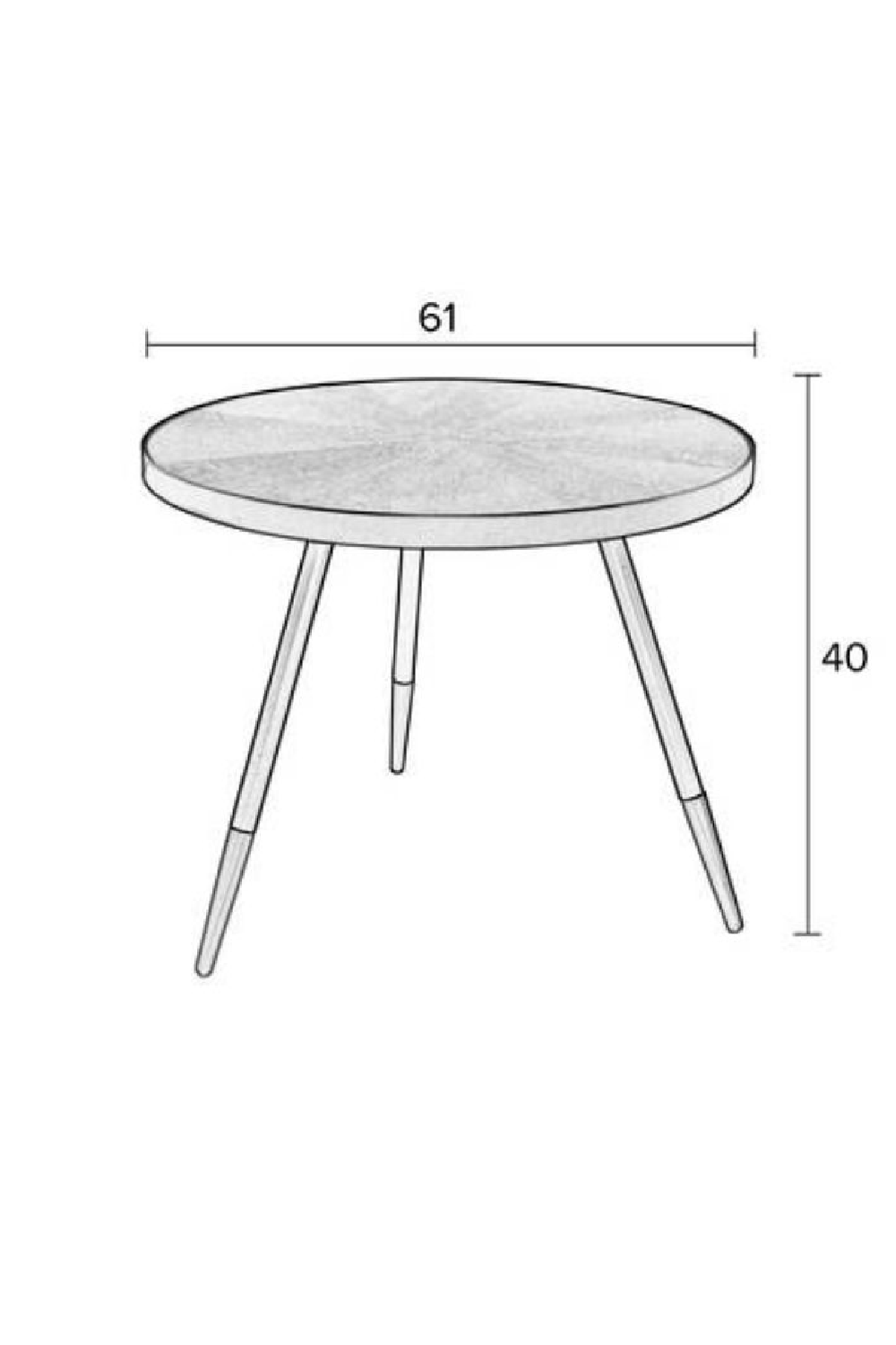 Table basse à rebord doré