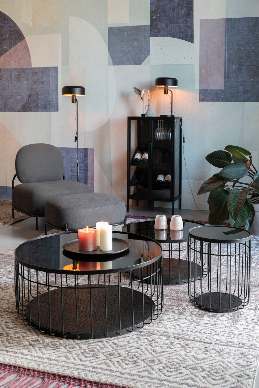 Table basse industrielle noire