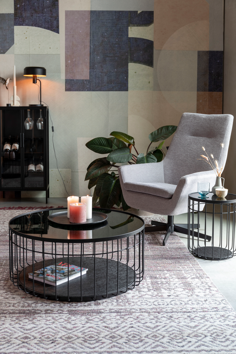 Table basse industrielle noire