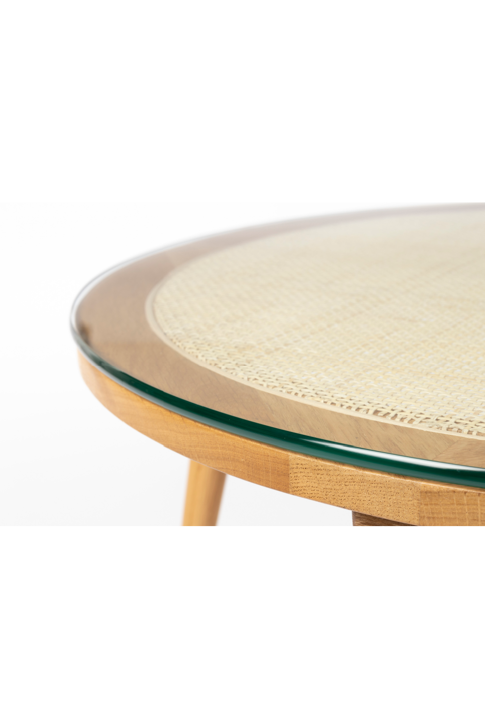 Table basse moderne en rotin naturel