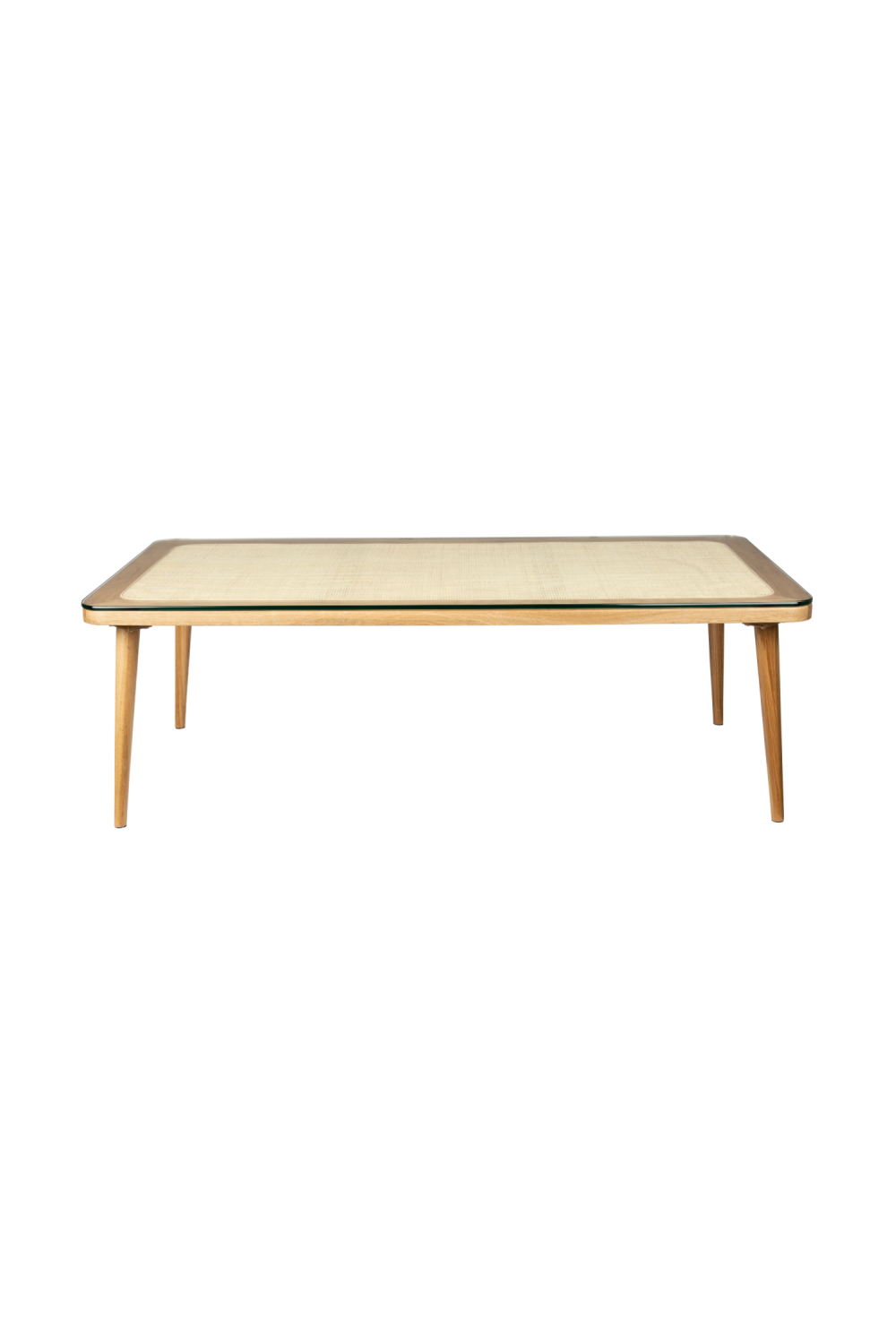 Table basse moderne en rotin naturel