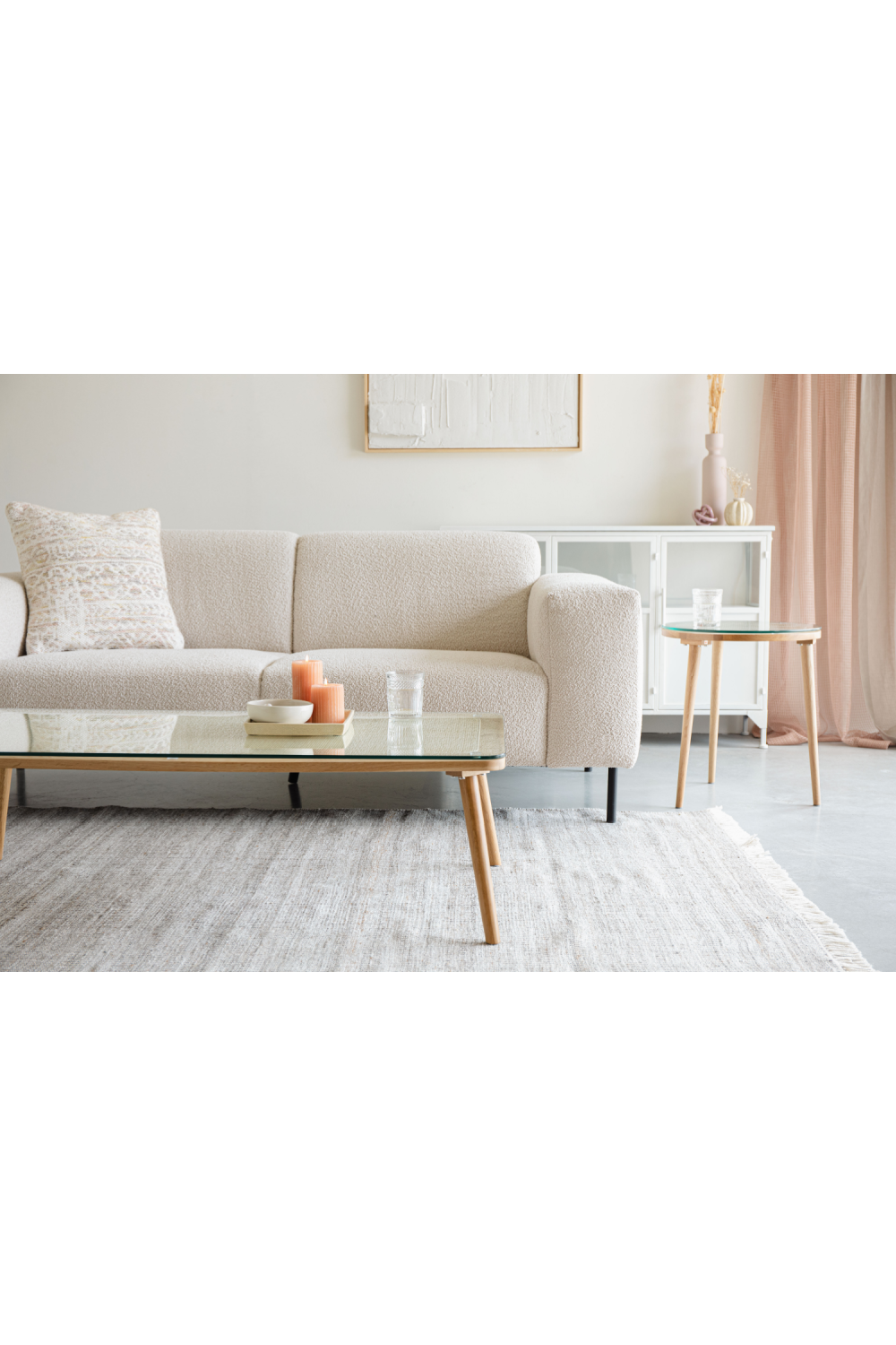 Table basse moderne en rotin naturel