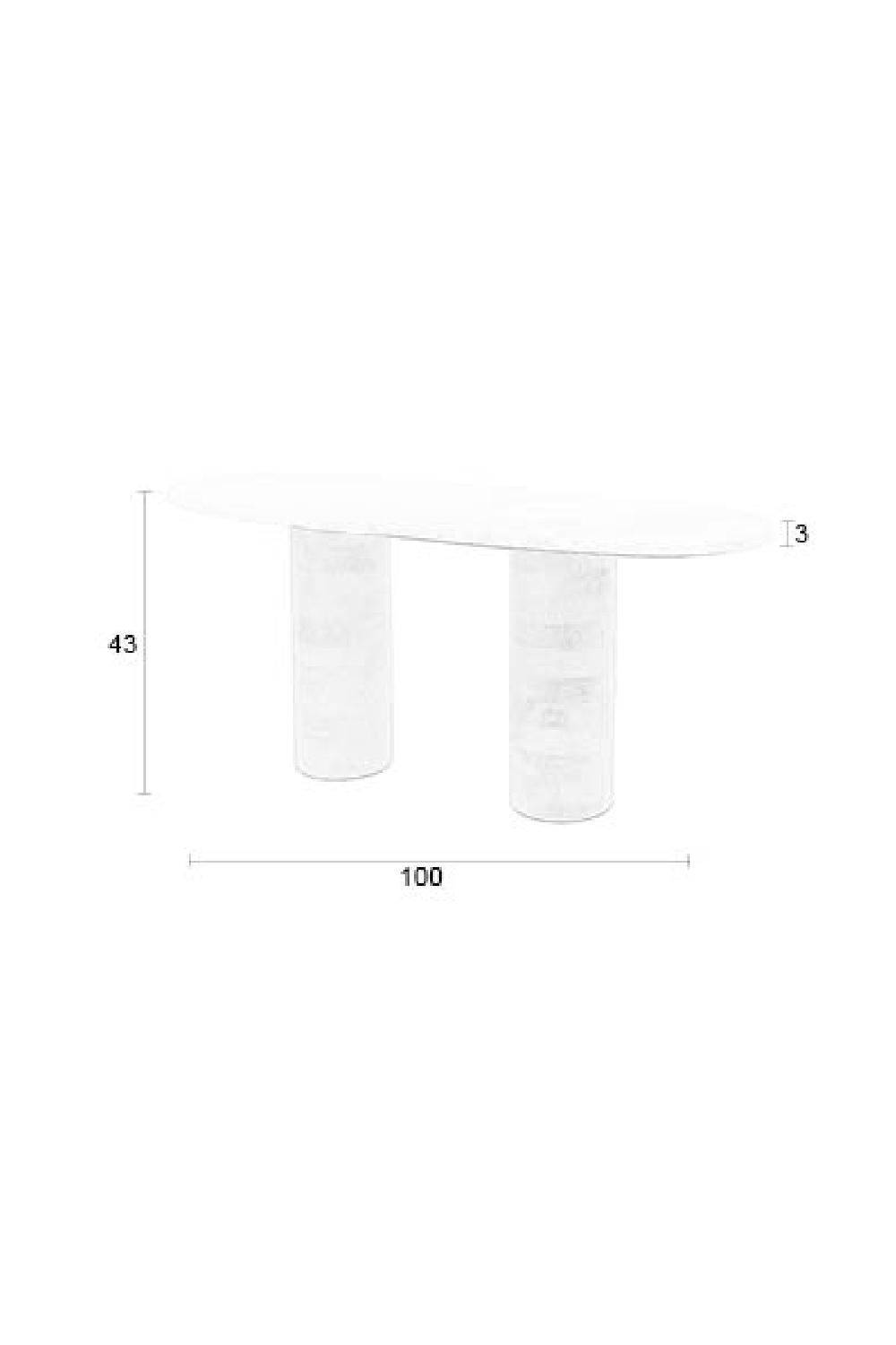 Table basse ovale en marbre