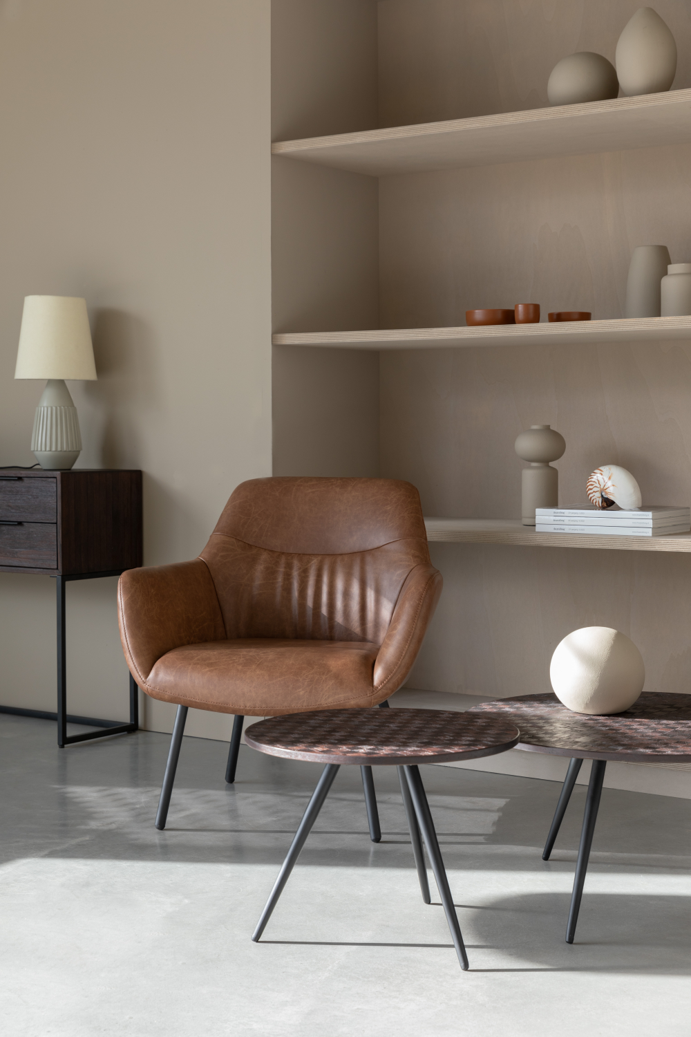 Table basse ronde en teck (2)