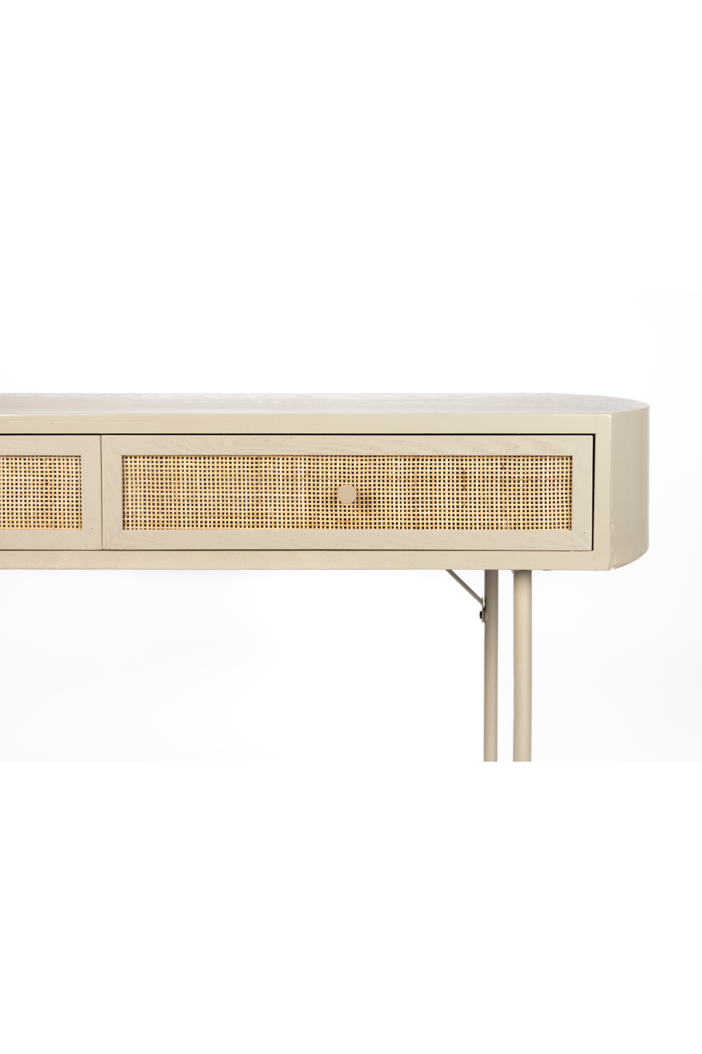 Console beige avec tiroirs