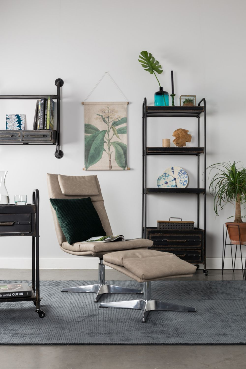 Vitrine noire en fer