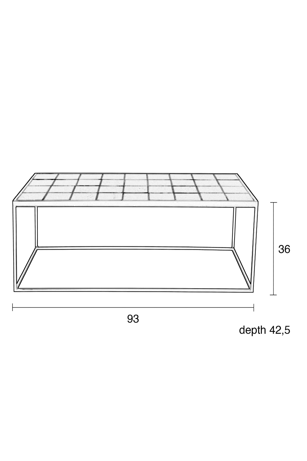 Table basse à plateau en carreaux verts