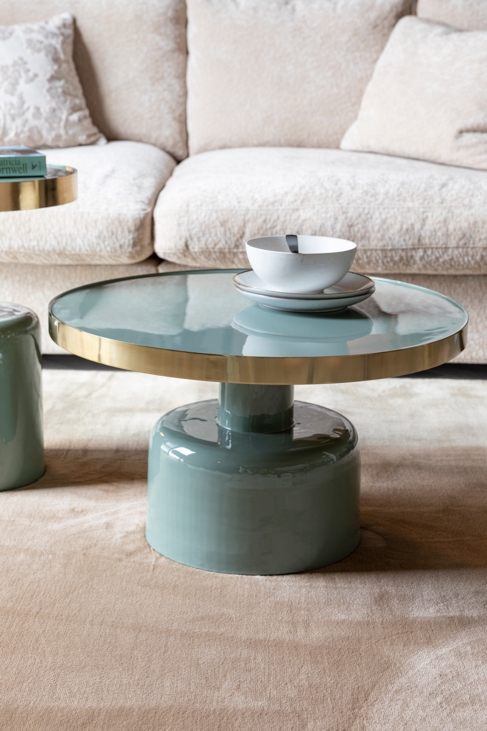 Table basse ronde émaillée